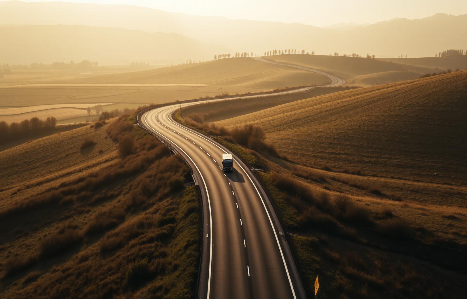 Europese snelweg richting bestemming